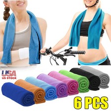 6Pcs Ice Cold Instant Cooling Towel Running Jogging Gym Chilly Pad Sport Yoga US