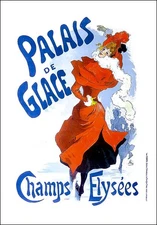 Jules Chéret – Palais de Glace, Champs-Élysées (Stretched Canvas) FREE SHIPPING