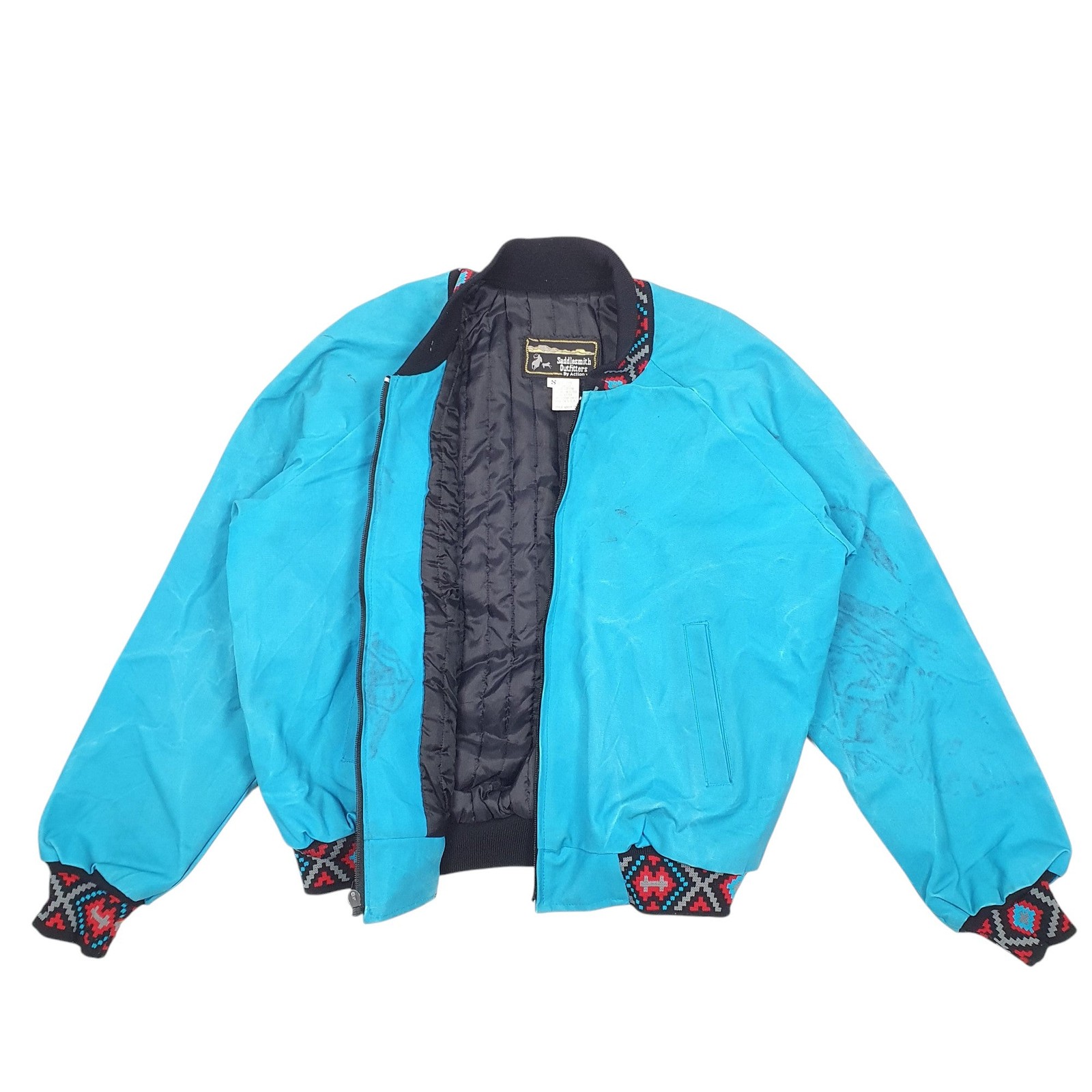 Saddlesmith Outfitters Vintage Made In USA Navajo Western Bomber Jacket Coat