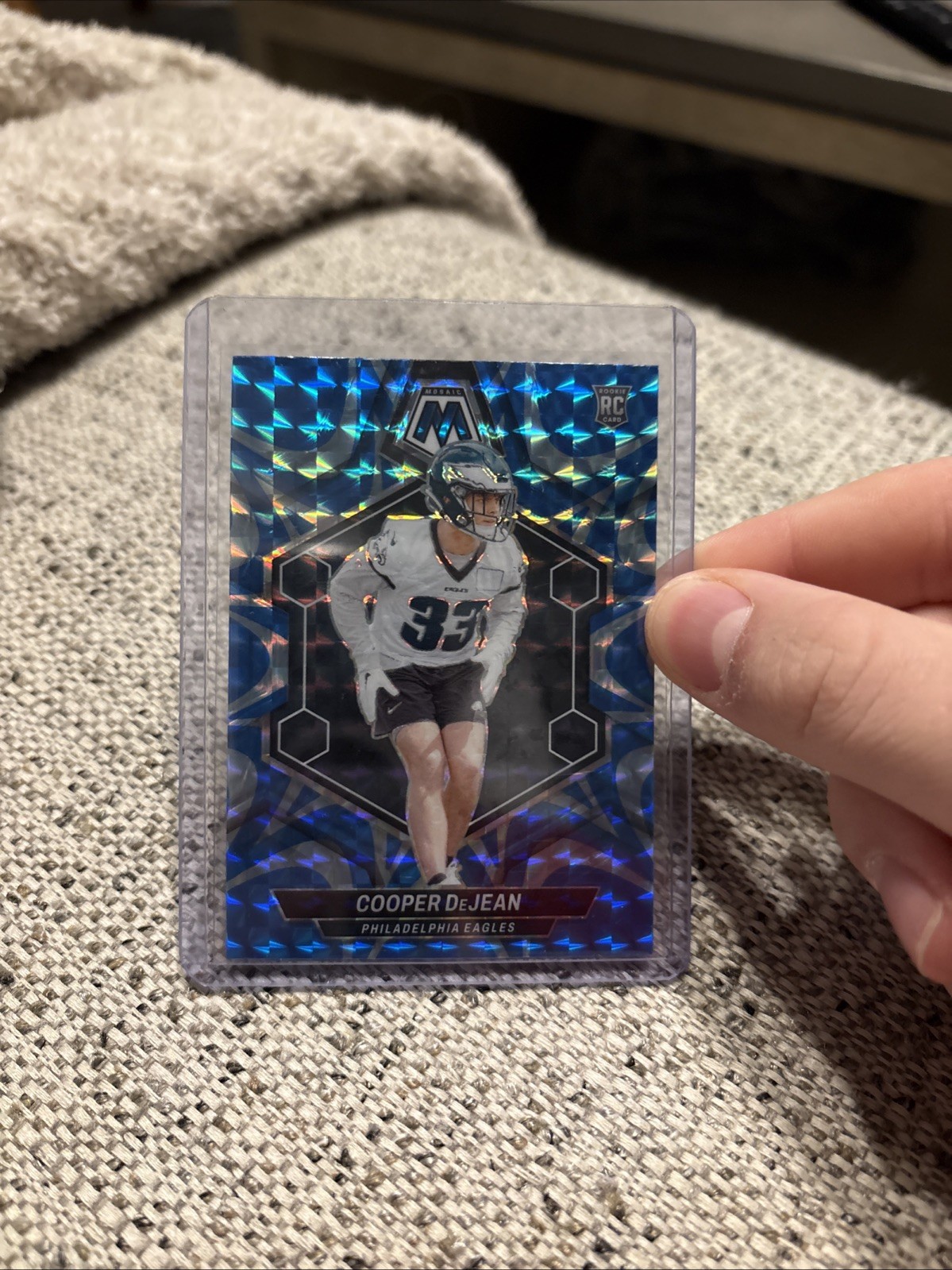 2024 Panini Mosaic - Rookies Cooper DeJean #340 Reactive Blue Mosaic Prizm (RC)