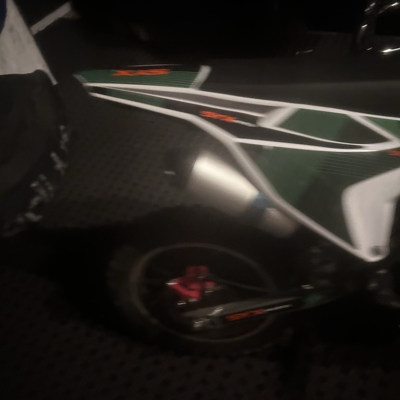 SYXmoto SYX Mini Gas Dirt Bike Mini Motorcycle Green/White/Black Kickstand