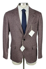  7195 Brunello Cucinelli Mens Suit 38 R Herringbone Wool Cashmere 2 Piece
