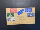 Great Britain 1953 Registered FDC cover to the USA QE II Coronation Birmingham