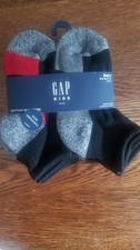 Gap Boys Quarter Socks 8 Pairs Gray/Black Shoe Size 7-10