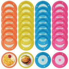 32PCS Plastic Paper Plate Holders 10 Inch Reusable Colored Paper Plate Holder...