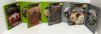 Lot of 4 XBOX Star Wars Games Battlefront Knights Of The Old Republic Clone Wars