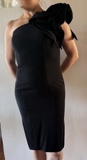 One Shoulder Gown In Black