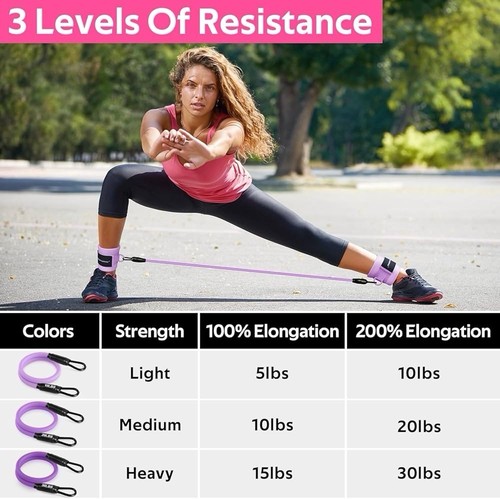 (25F) Ankle Resistance Bands with Cuffs – Glute, Leg & Butt Workout Equipment - Picture 4 of 12