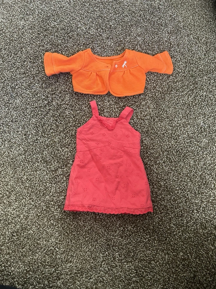 Muñeca American Girl GOTY Lanie's Mariposa Conjunto Vestido Rojo Naranja Chaqueta Conjunto Usado en Excelente Condición Foto 2 de 4