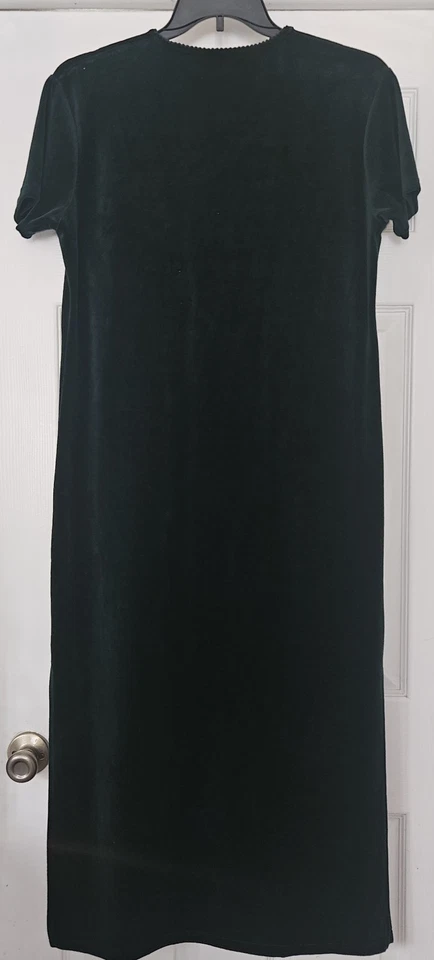 Vestido De Colección Años 90 Victoria's Secret Country Terciopelo Verde Esmeralda Oscuro Romántico L Foto 4 de 4