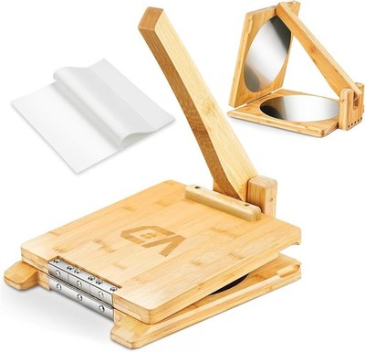 Wooden Tortilla Press, 10 inch Roti Maker and Tortilladora with Stainless Ste...