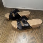 women’s black cork buckle sandal wedge size 42 — photo 5