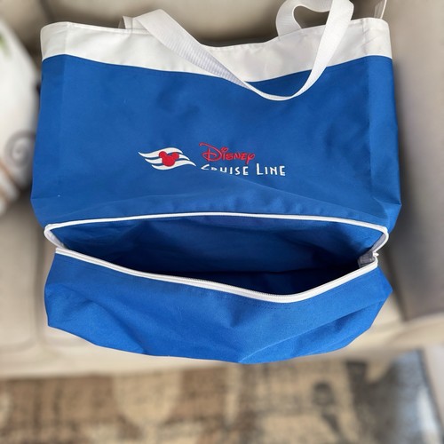 DISNEY CRUISE Ship LINE Blue LARGE 22 CANVAS BEACH POOL Travel BAG TOTE DCL Boat - Picture 7 of 15