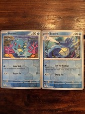 Pokemon Horsea 010/064 & Seadra 011/064 Reverse Holo LOT! Shrouded Fable