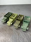 Vintage Marx Playset Lot Of 4 Plastic Half Tracks 6" 4 Shades Of Green