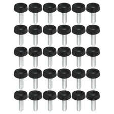 30pcs M5x16mm Knurled Thumb Screw Clamping Screw Knobs Grip Bolt Fasteners Black