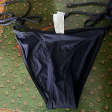 ZIMMERMANN Women's Bikini Bottom 4-6 Navy Blue Tie Side Low Rise