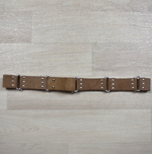 Y2K 2000s Suede Leather Belt Womens 1990s Silver Brown Beige Bikercore VTG