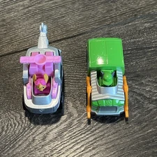 2 Die Cast True Metal Paw Patrol Vehicle Cars Skye Helicopter Rocky Truck