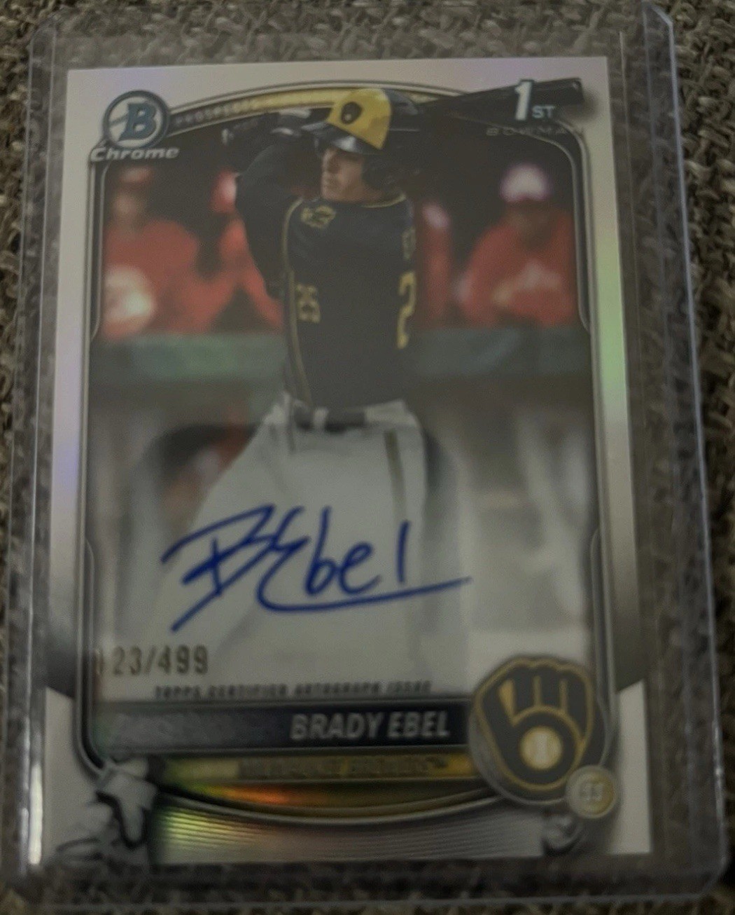 2025 Bowman Draft Chrome Brady Ebel 1st Refractor Auto /499 #CPA-BE Brewers SP