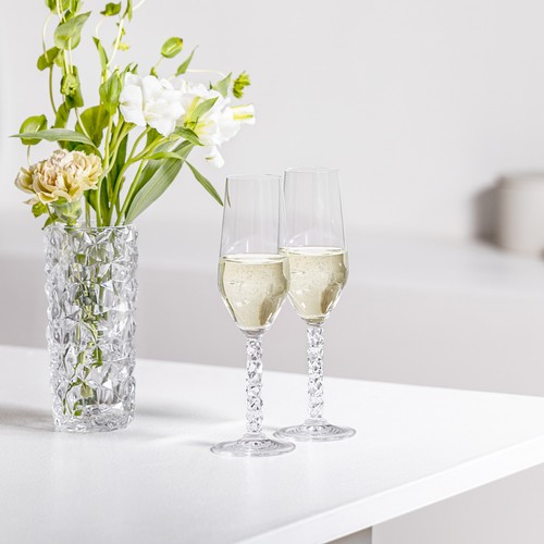 Orrefors Karat Kristall Flöte Sektglas (2er Set) - Bild 3 von 5