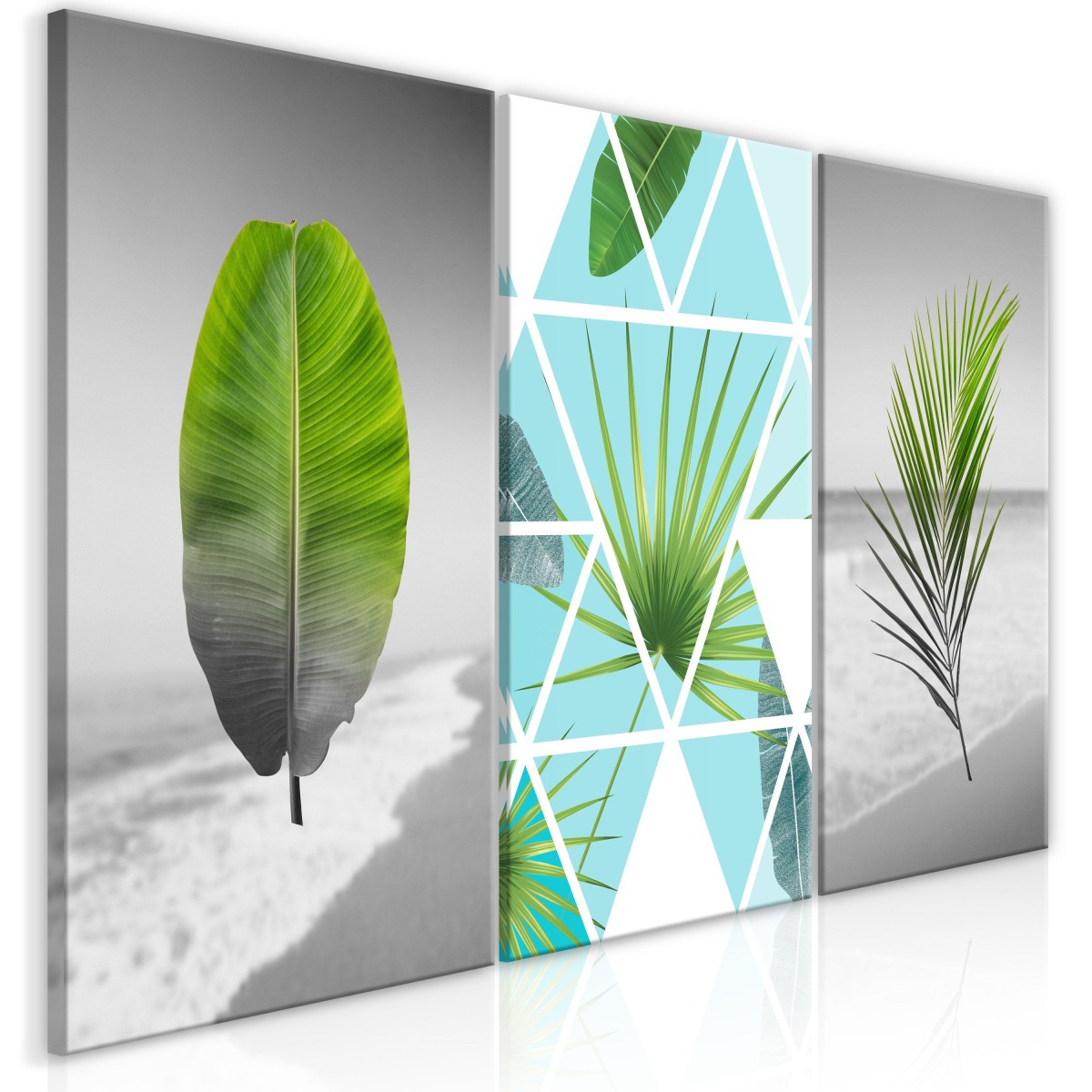 Tableau Leaves on the Beach toile imprimee sur chassis bois deco salon chic