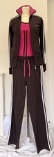 Head Ladies Brown Tracksuit with 2 white stripes & Head Pink Vest