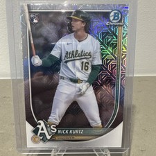 Topps 2025 Bowman Chrome Mega Box Mojo Refractor #93 Nick Kurtz Rookie Athletics
