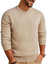 Men's Sweaters Crewneck Basic Lightweight Wool Blend Knitted Pullover Shirts