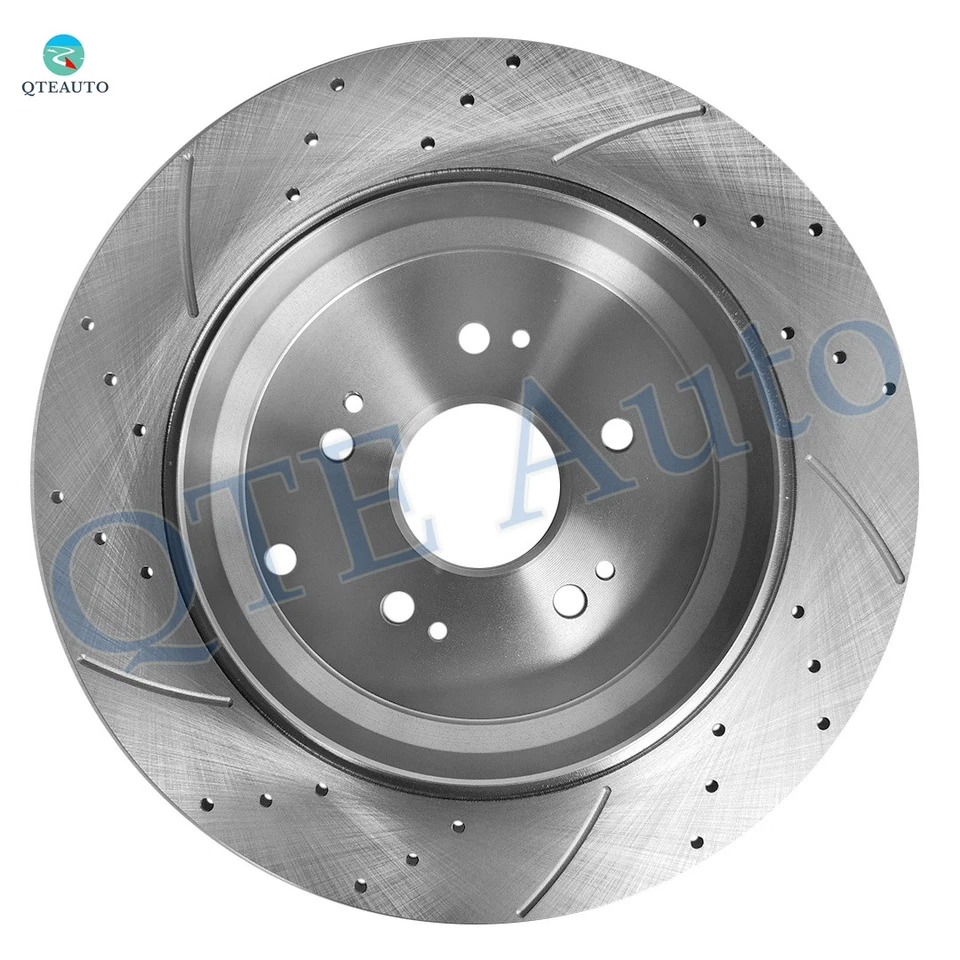 Rotores de disco de freno ranurados perforados traseros de 305 mm para Acura RDX 2007-2009 2013-2018 Foto 2 de 4