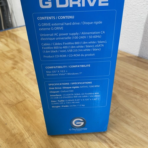 G-Technology 1TB G Drive External HD - eSATA 3GB/FW800/400/USB 2 *Mac Formatted - Picture 18 of 21
