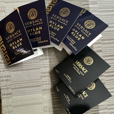 Lot Of 6, Versace Dylan Blue EAU De Toilette & Crystal Noir Parfum 1ml Each