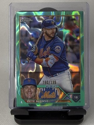 2023 Topps Chrome Baseball Pete Alonso Aqua Ray Wave Numbered /199