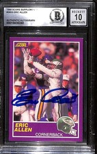 1989 Score Supplemental 380 Eric Allen HOF RC BGS Auto 10 Autograph BAS C102125
