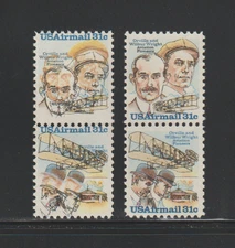 US EFO ERROR Stamps #C92a Wright Bros Airmail: Major Color Shift pair! MNH