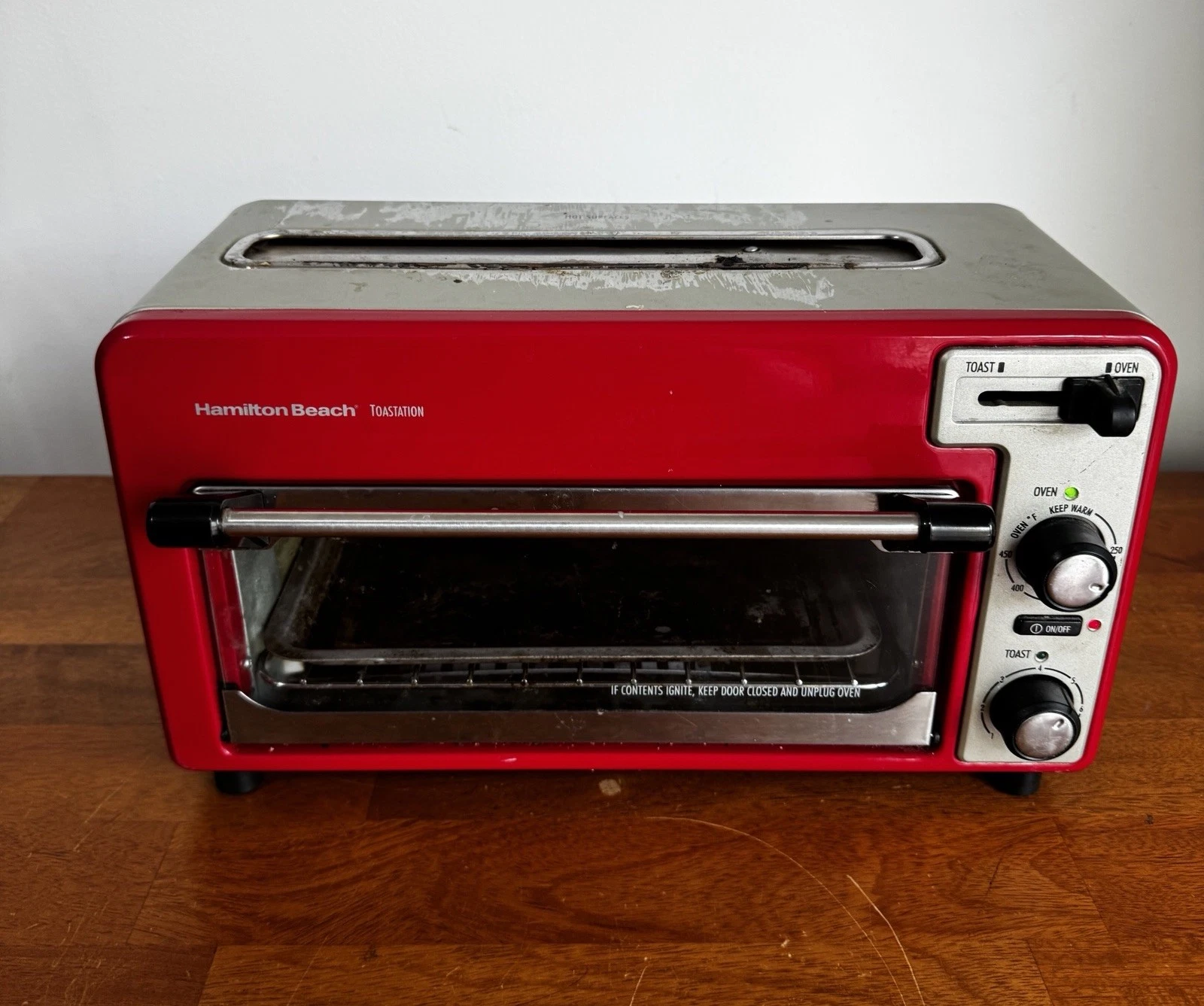 Hamilton Beach Toastation 22722 Countertop Toaster Oven Combo RED Tested Works