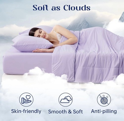 Dream Valley® Cooling Comforter NASA-Grade Technology, Queen, Lavender Fog - Picture 4 of 10