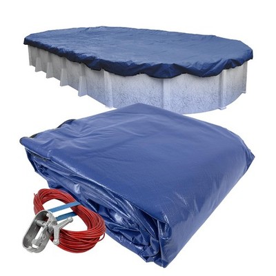 Robelle 12 x 18 ft Industrial Ultra Oval Pool Cover for Above Ground Pools | ...