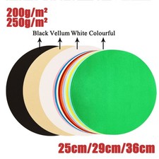 25cm/29cm/36cm Round Coloured Paper 250g/m² Craft Card Paper Printer Copier