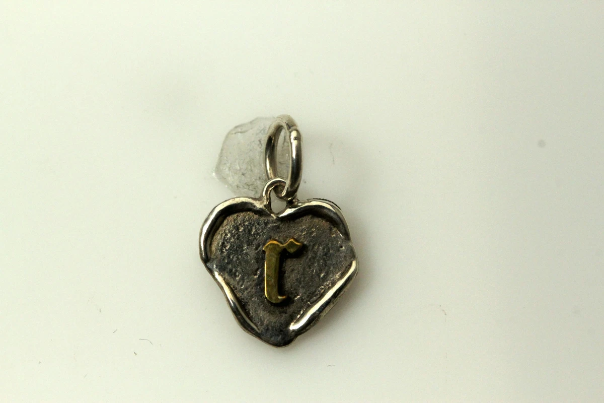 WP Marked 925 Sterling Silver Small Heart Pendant with Gold toned