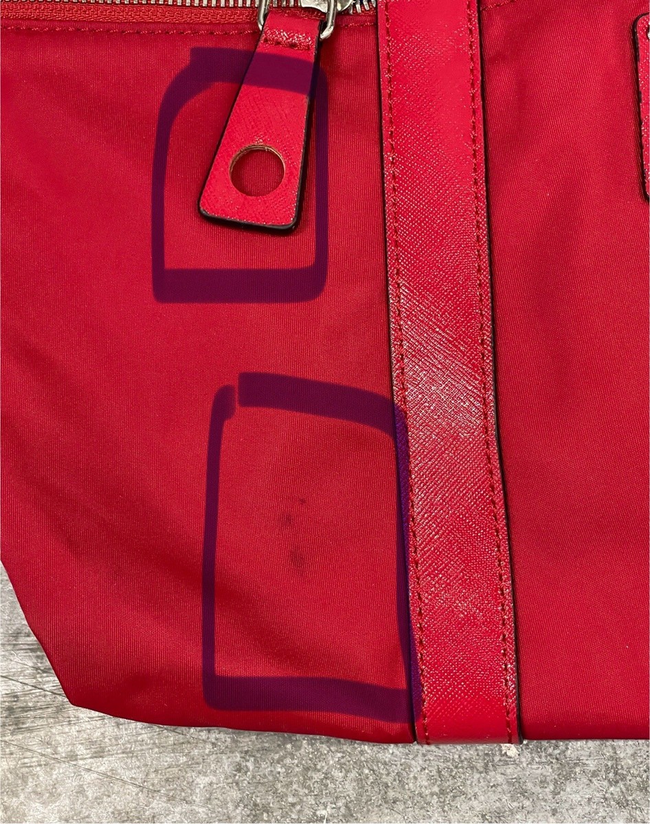 Designer Henri Bendel New York Red Hand Bag Purse Purple