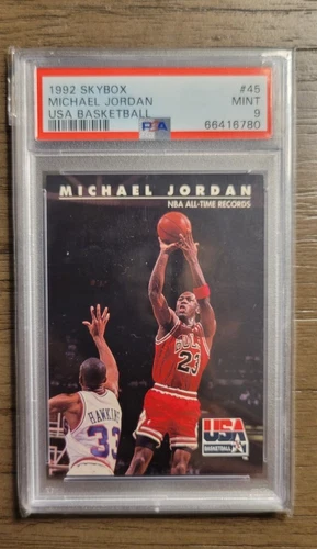 1992 Skybox USA Basketball MICHAEL JORDAN Chicago Bulls card #45 PSA 9 Mint