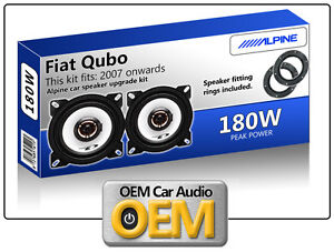 Haut-Parleur Anneaux Adaptateur Set pour FIAT QUBO 225 à partir de 2008 porte avant 120 mm