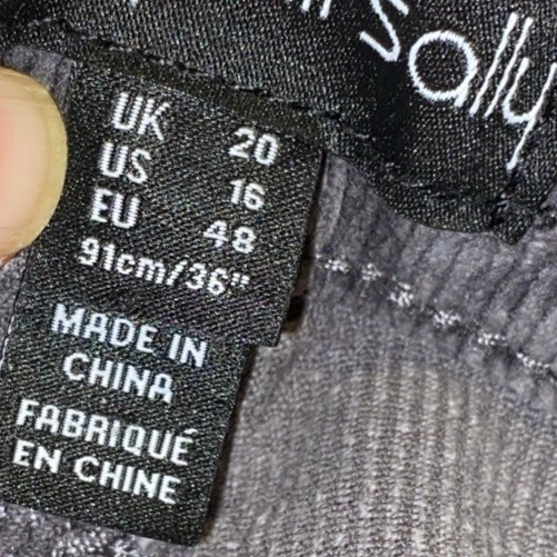 Long Tall Sally Gray Corduroys Womans Size 16 Tall 39x34 - Image 3 of 4