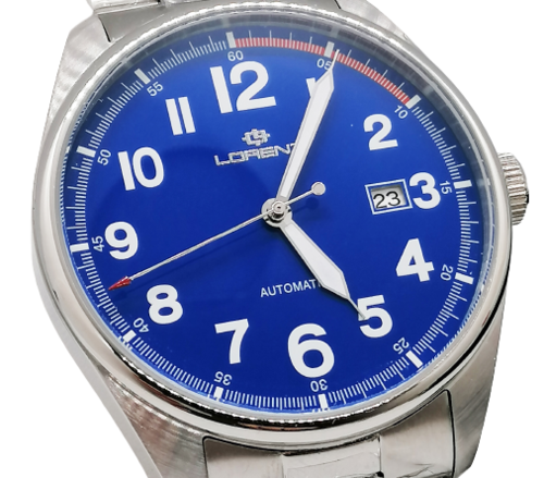 Orologio Uomo Lorenz Automatico Meccanico Movimento Miyota Acciaio  Quadrante Blu | eBay