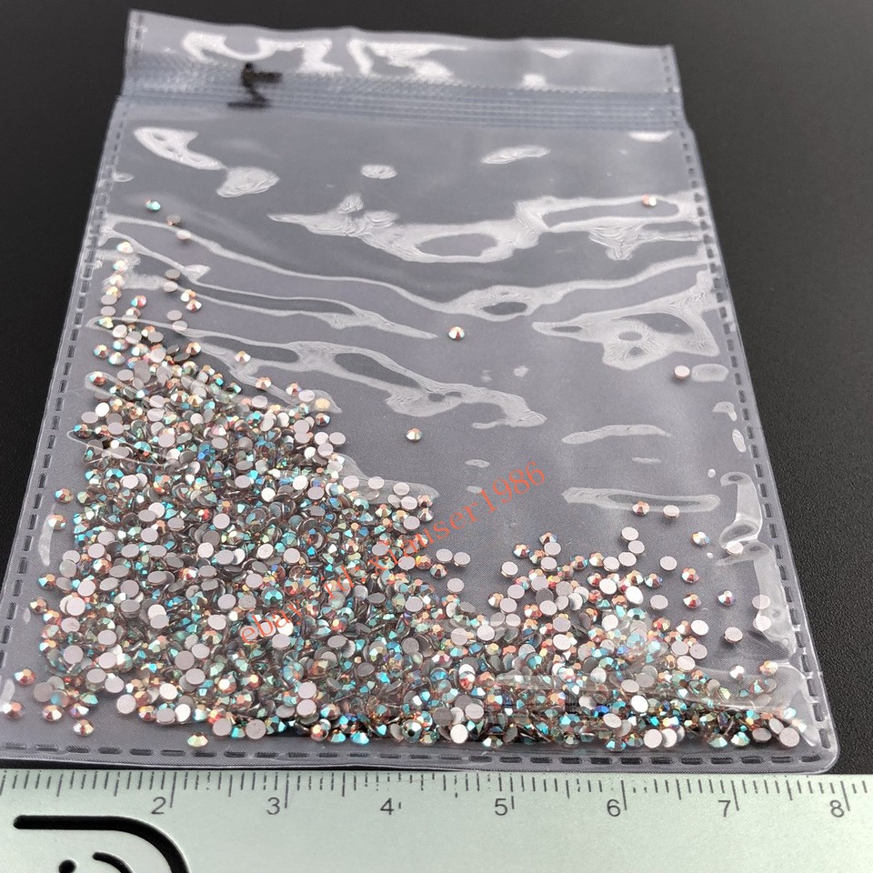 1440pcs Glitter Sunrise AB Nail Art Rhinestones Crystal Gems 3D Nails ...