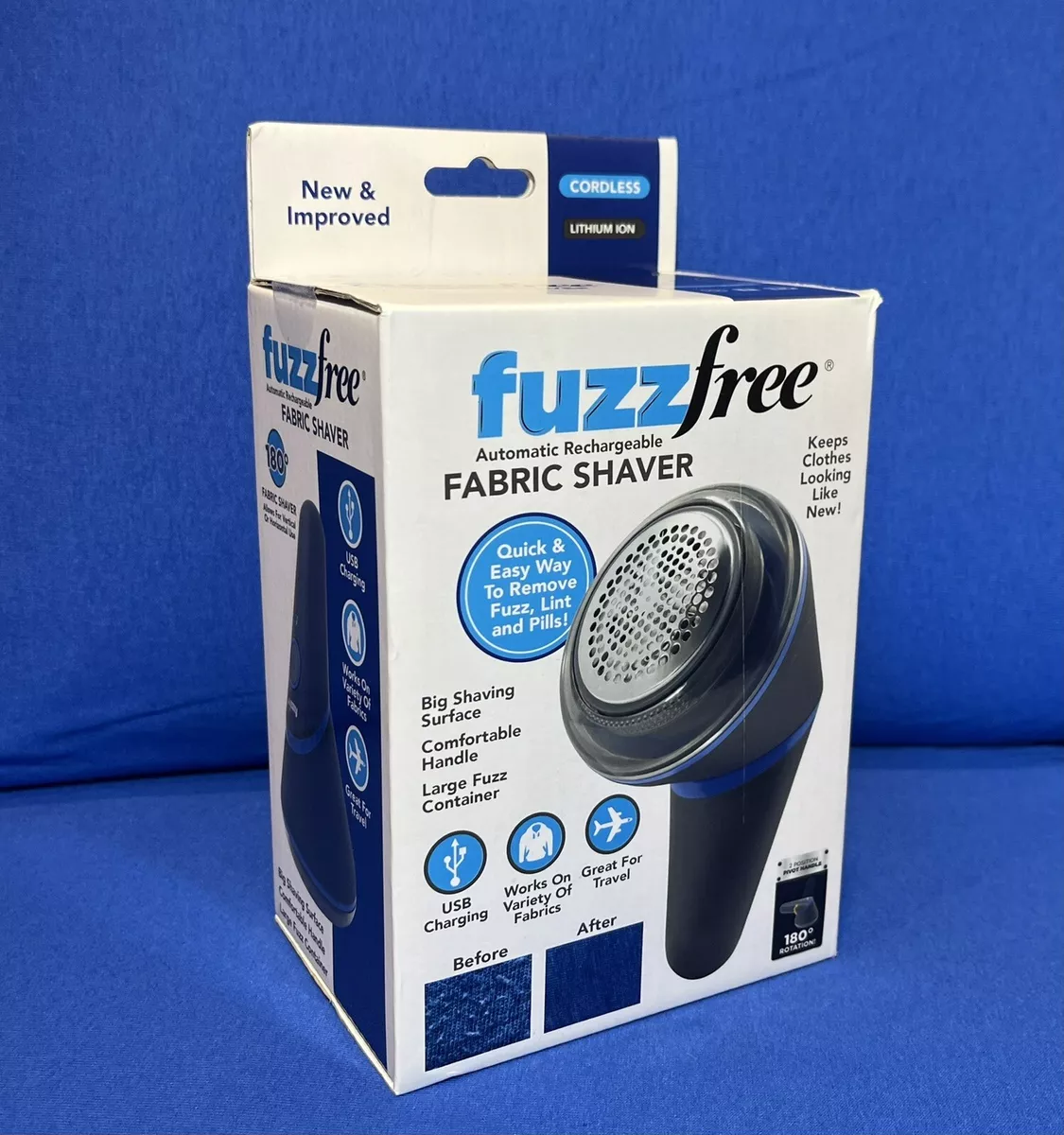 NEW IN BOX Fuzz Free Electric Fabric Shaver Best Sweater Defuzzer