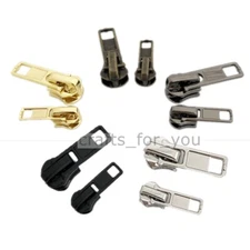 5Pc No.3 No.5 Zip Puller Metal Zipper Pull Replacement Repair Silver Bronze Gold