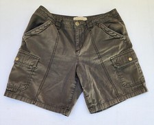 Eddie Bauer Womens Sz 8 Ripstop Cargo Shorts 100 Cotton Gray Hiking Gorpcore