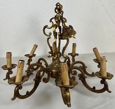 Ancienne XXème magnifique lustre à 8 branches en bronze style Louix XV